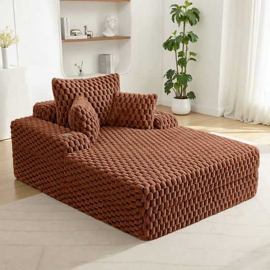 47.6"W Oversized Floor Chaise Lounge Sofa Bed