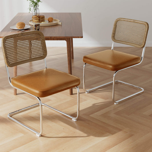 Natural Rattan Dining Chairs Set of 2