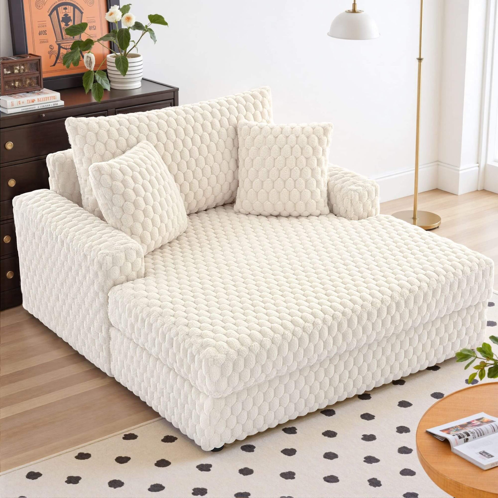 Comfy Cloud Fur Upholstered Sleeper Sofa