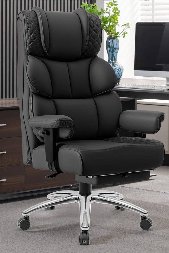 Widened Big and Tall Leather Executive Back Support Office Chair 309
