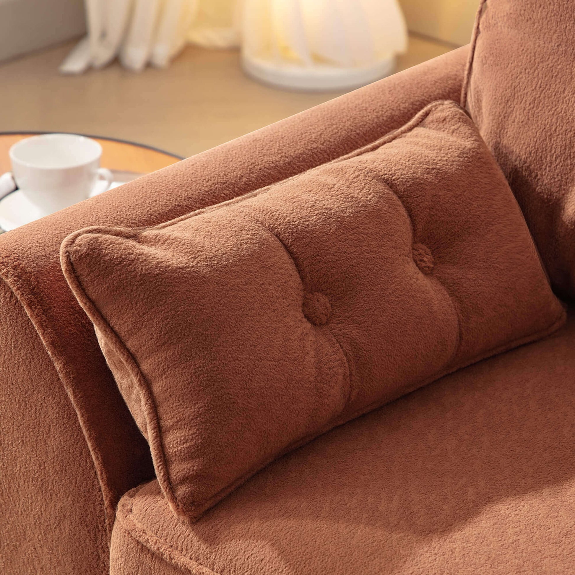 75.5" Wide Modern Loveseat Sofa with Solid Wood Legs