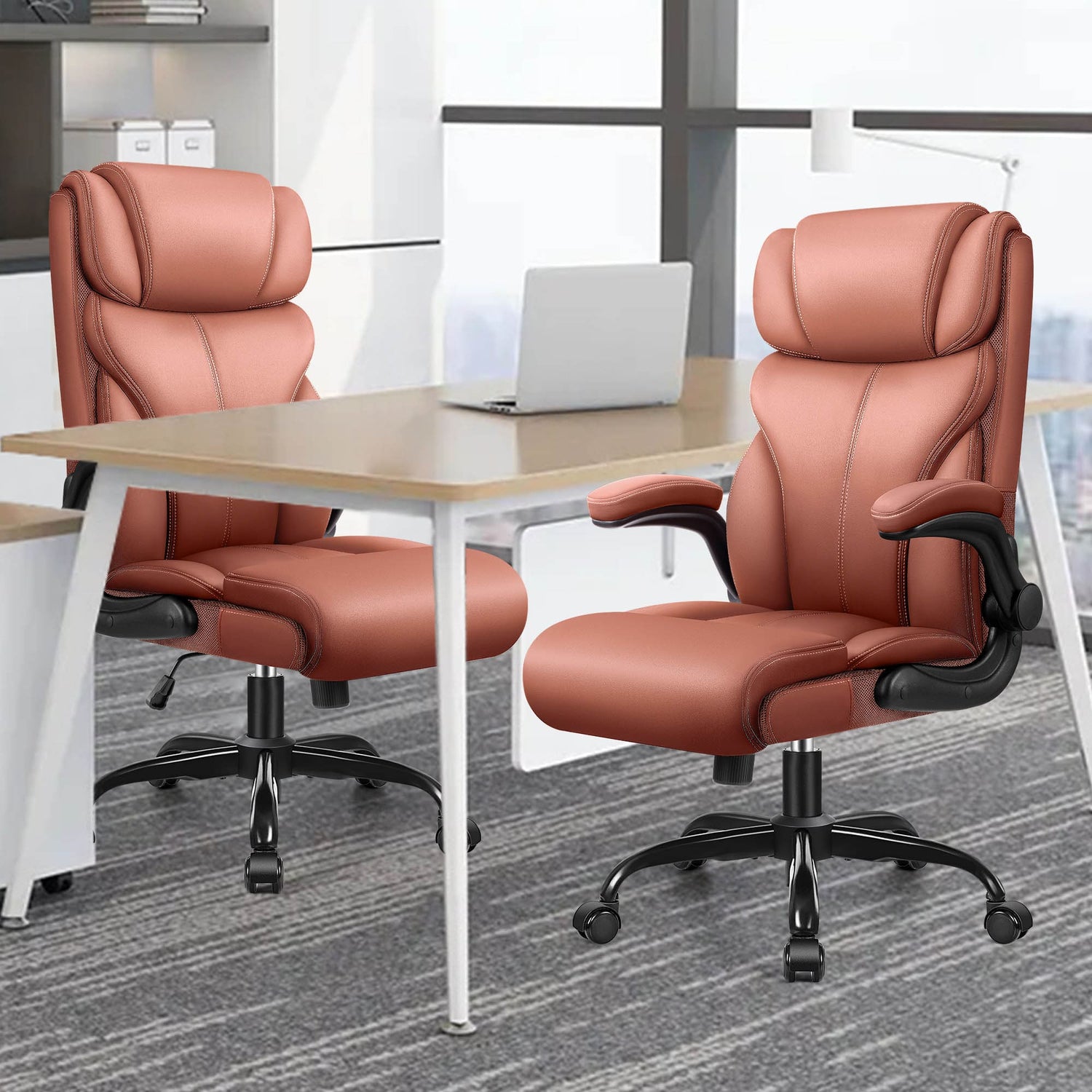 Big and Tall Leather Executive Back Support Office Chair 5066H