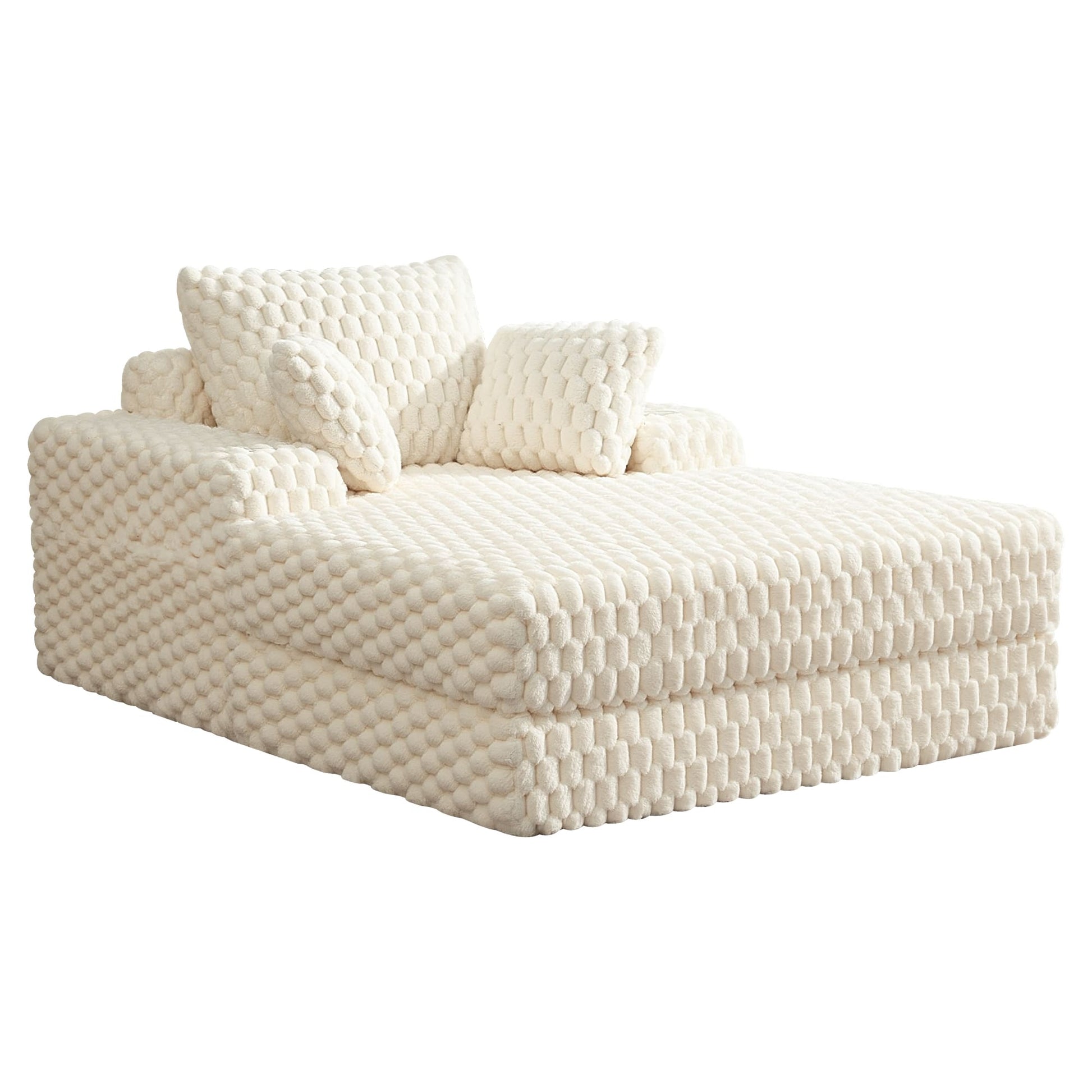 74.8" Oversize Corduroy Double Lounge Chaise Sofa Bed