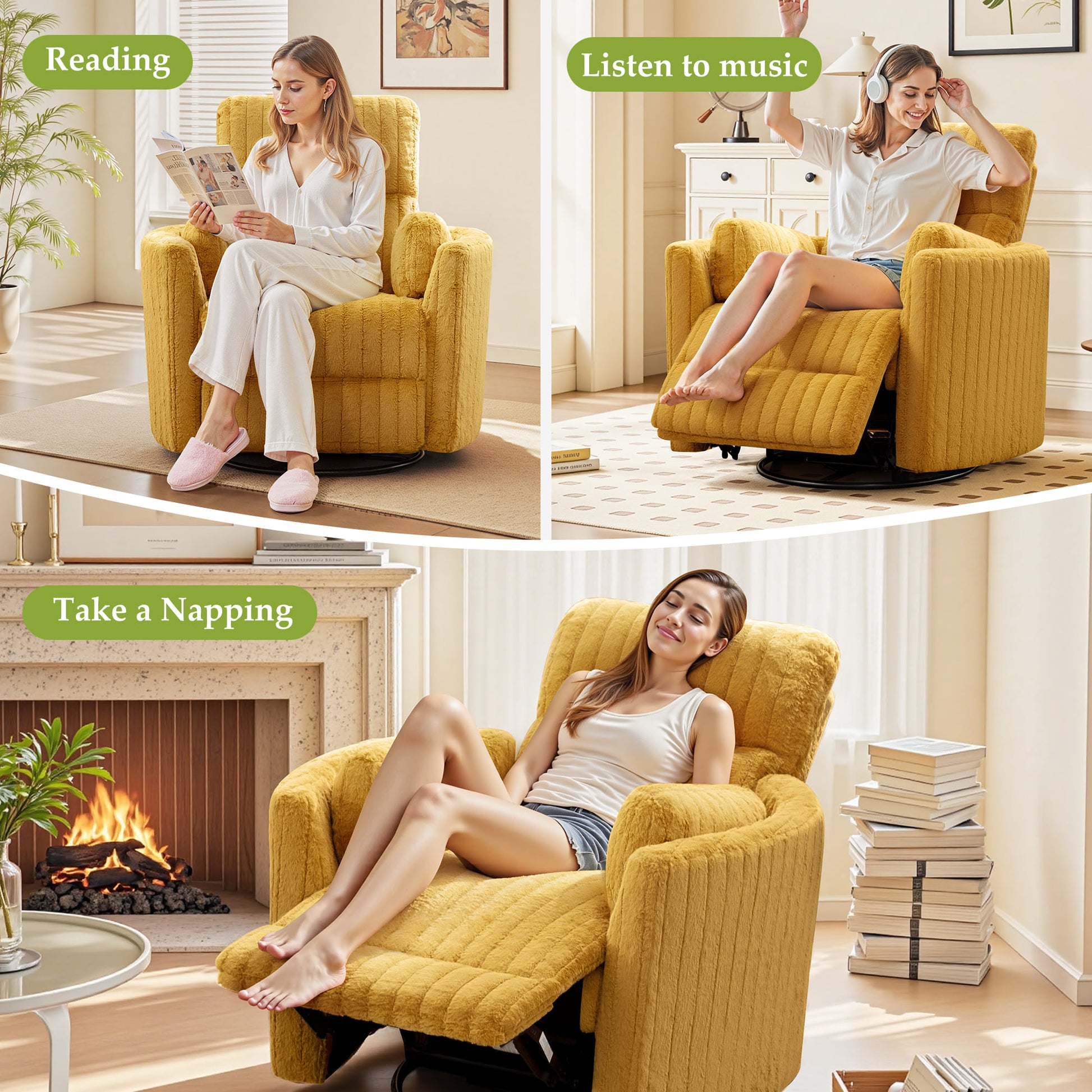 Nursery Power Glider Recliner Chair with USB Ports and Footrest