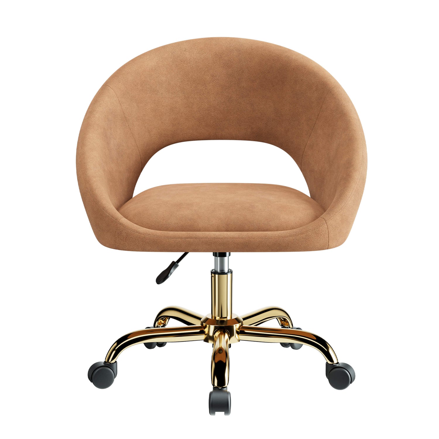 Upholstered Adjustable Swivel Chair with Wheel Base
