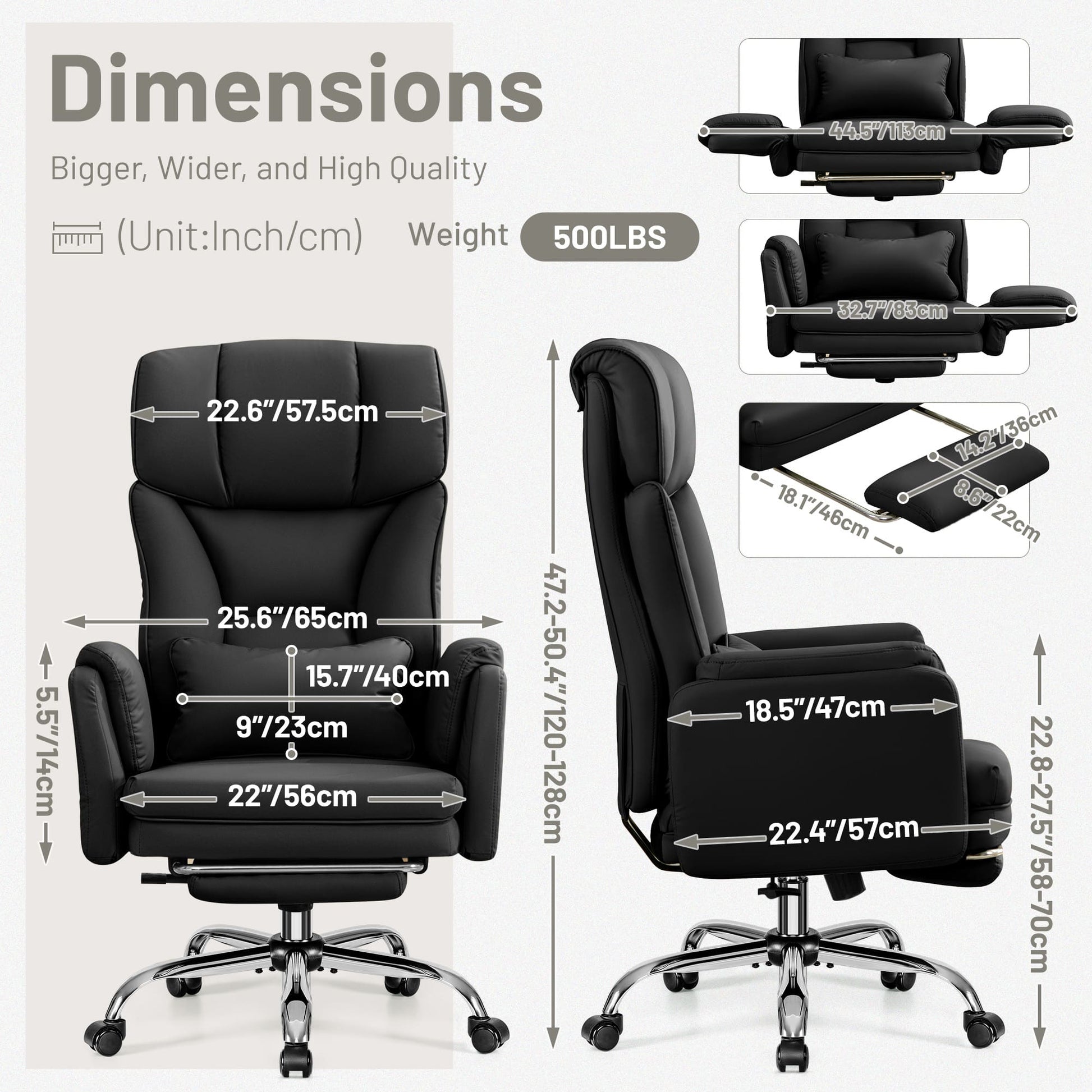 Big and Tall Executive Office Chair with Ergonomic Lumbar Support 6088