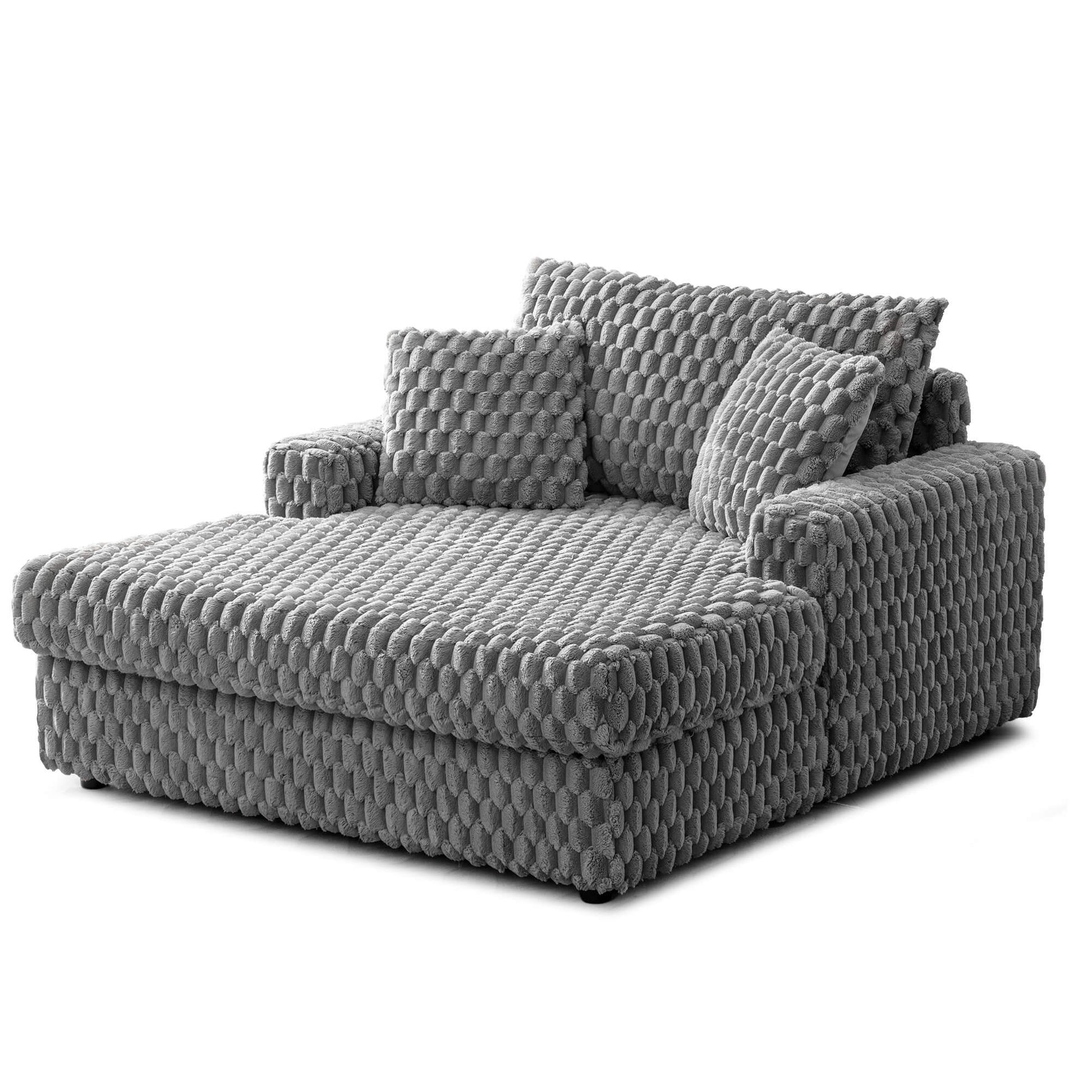 74.8" Oversize Corduroy Double Lounge Chaise Sofa Bed