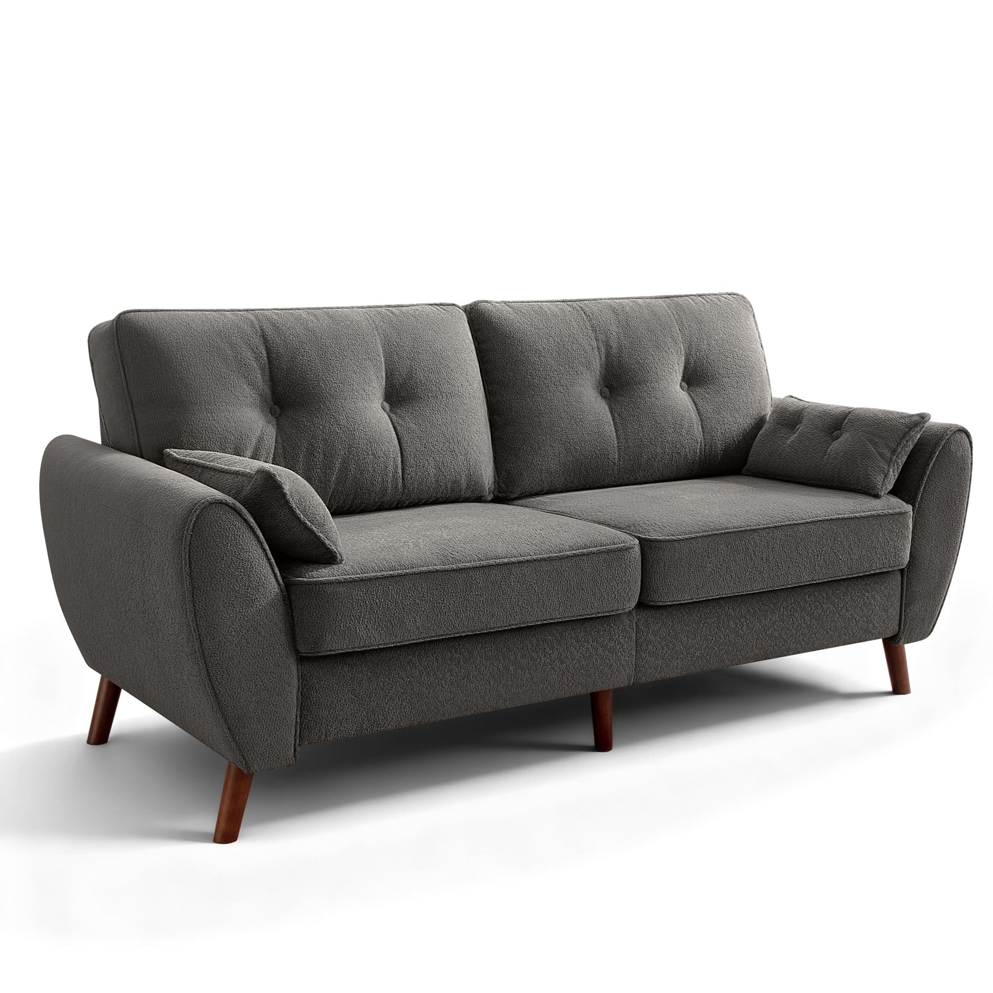 75.5" Wide Modern Loveseat Sofa with Solid Wood Legs