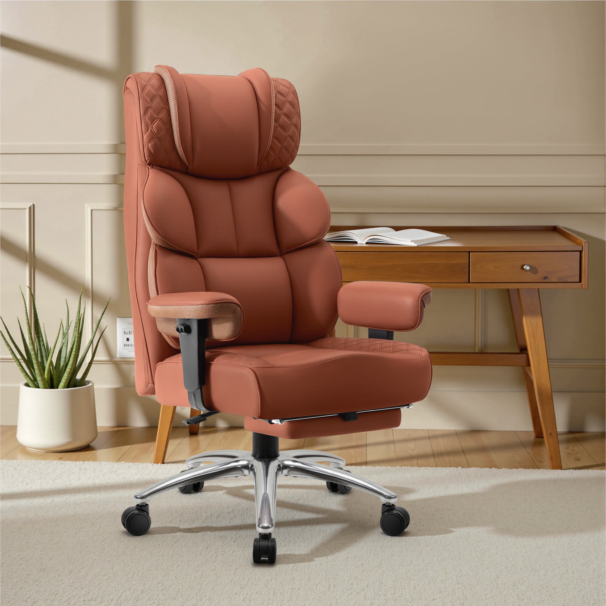 Widened Big and Tall Leather Executive Back Support Office Chair 309