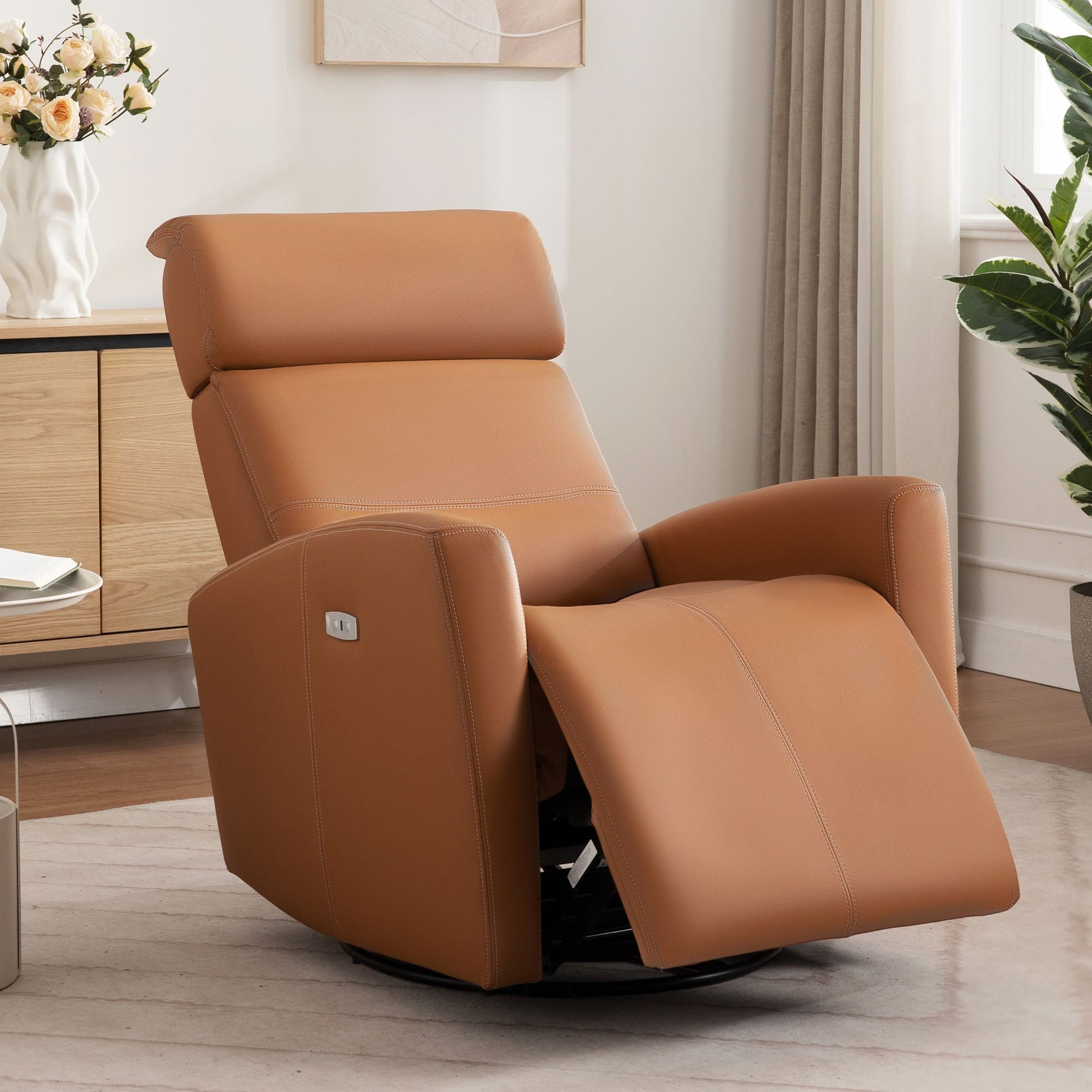Power Swivel Recliner with Adjustable Headrest 6938