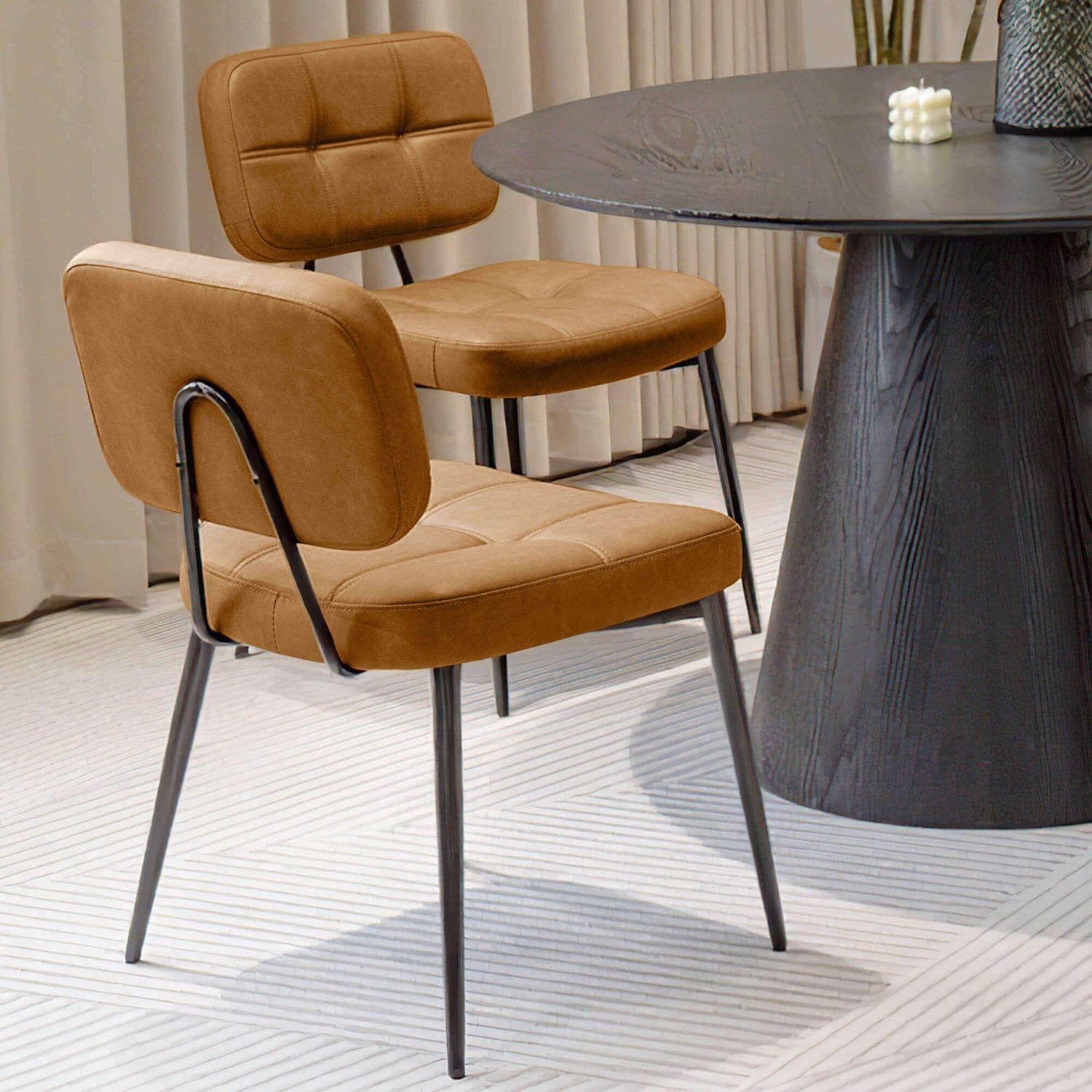 Upholstered Side Dining Chairs Set of 2