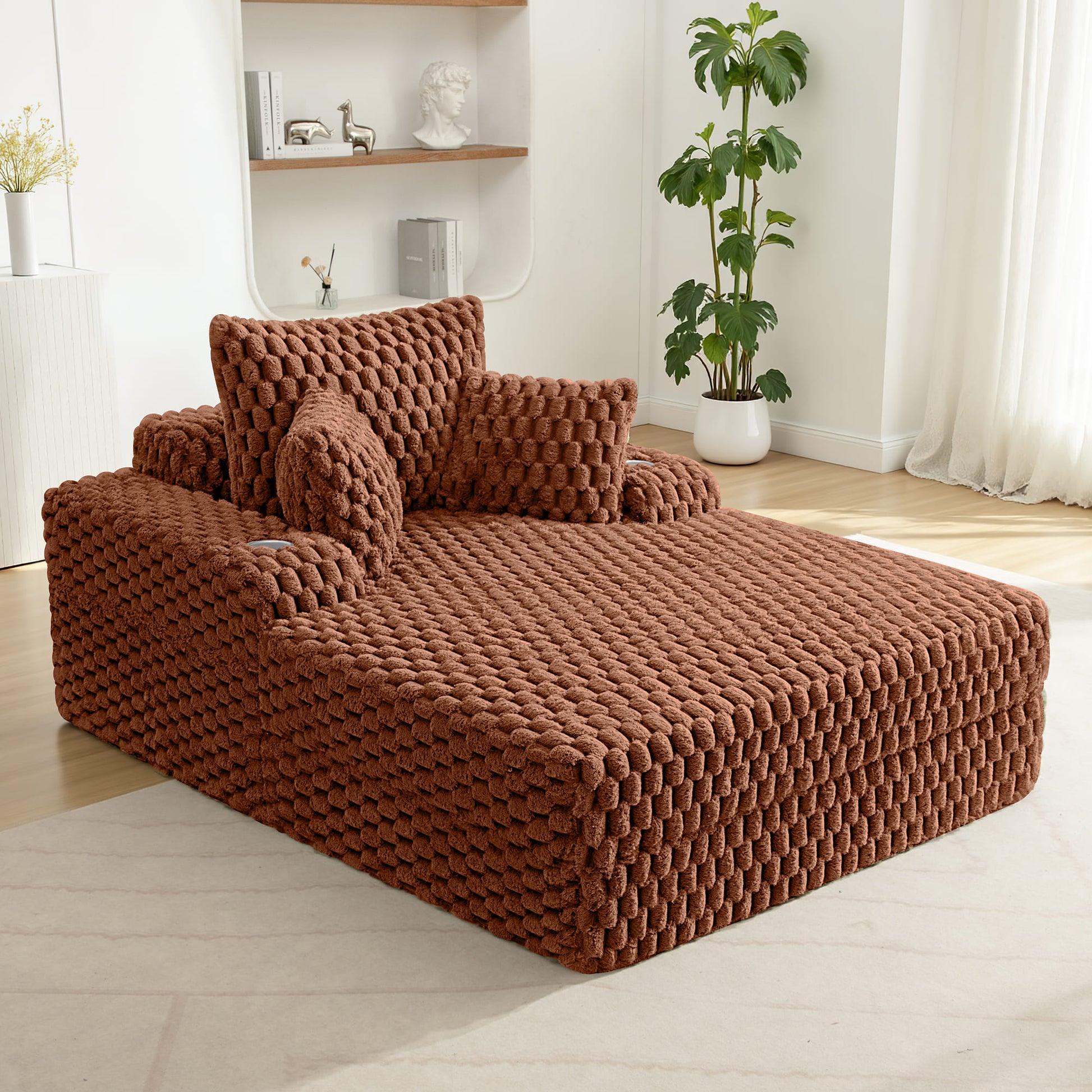 47.6"W Oversized Floor Chaise Lounge Sofa Bed