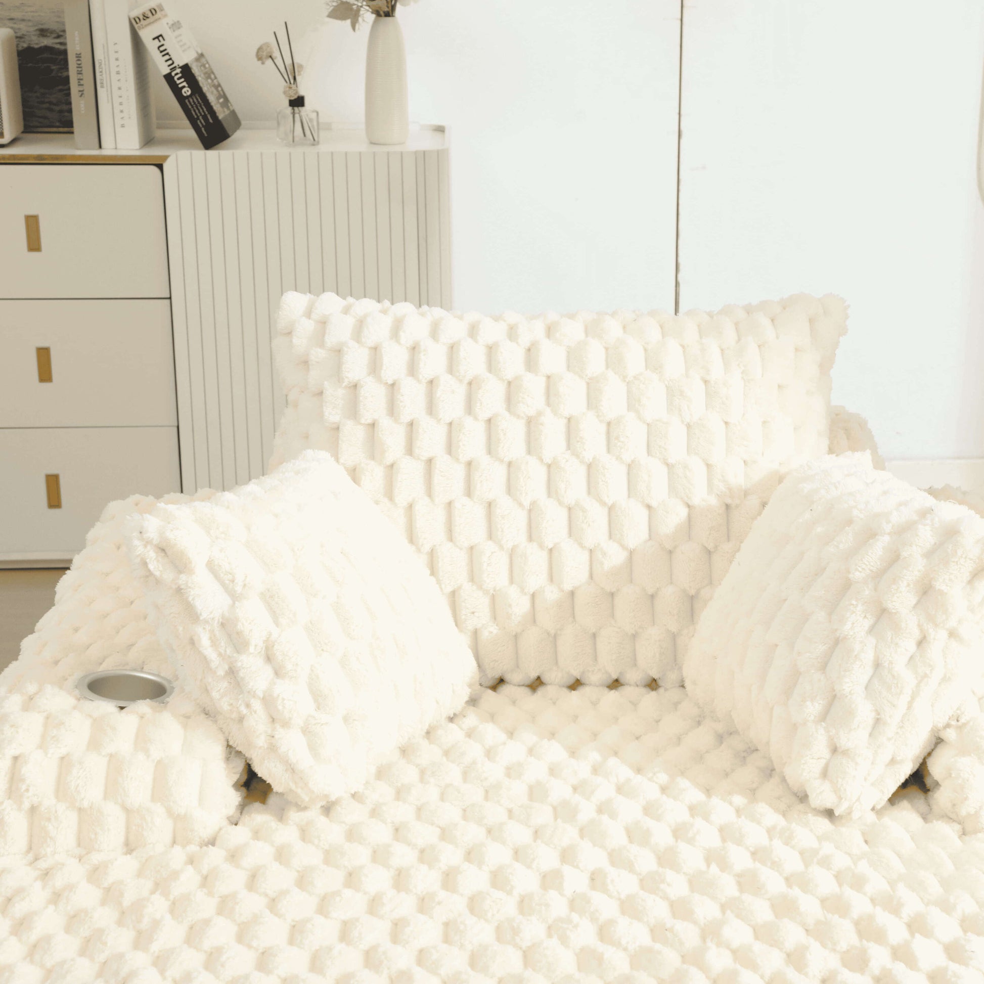 47.6"W Oversized Floor Chaise Lounge Sofa Bed