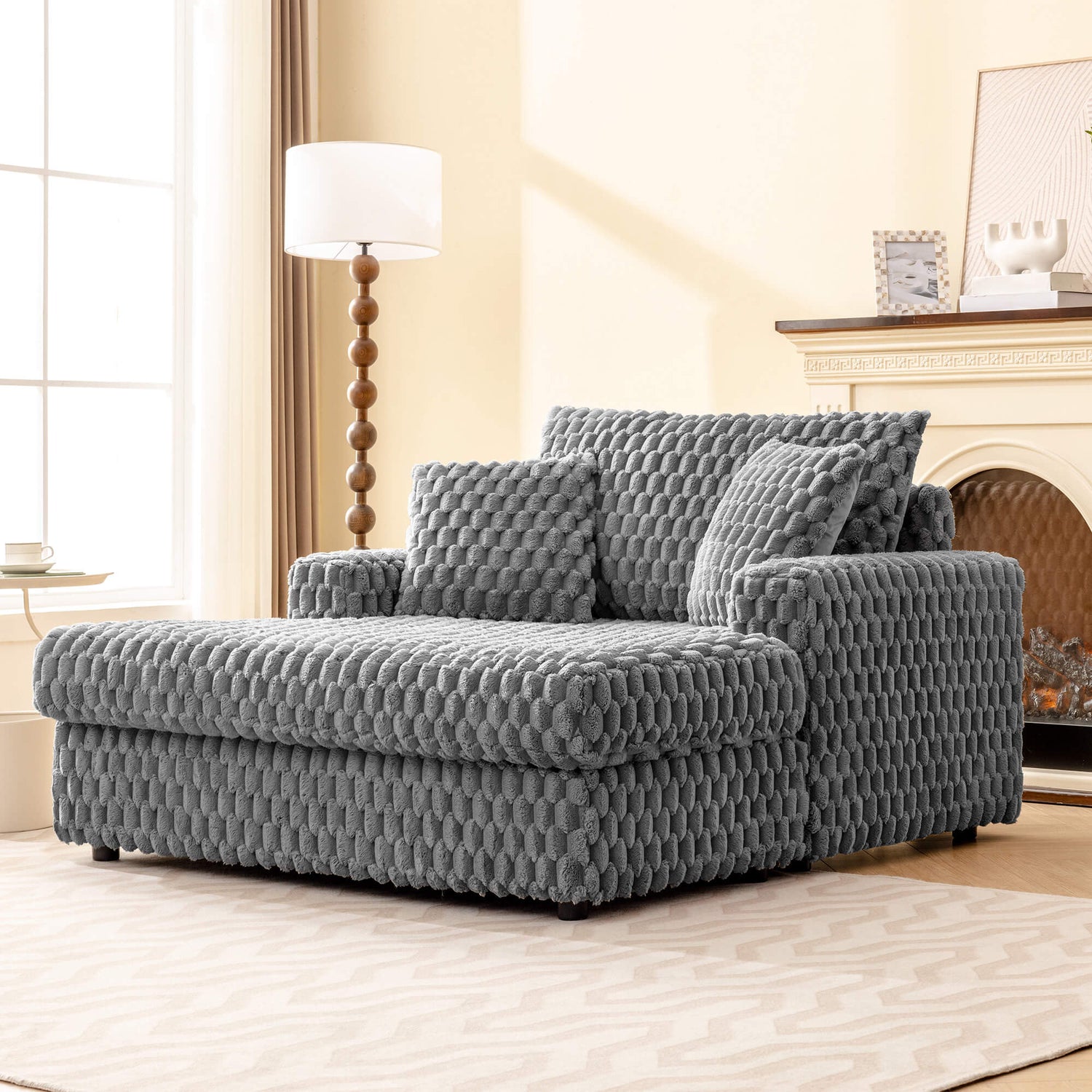 Comfy Cloud Fur Upholstered Sleeper Sofa