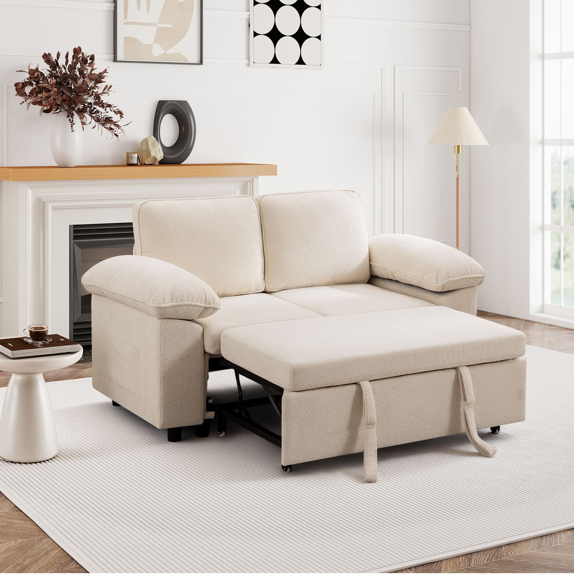 7-Seater Modular Sectional Sofa Couch with Pull-Out Sleeper and Storage