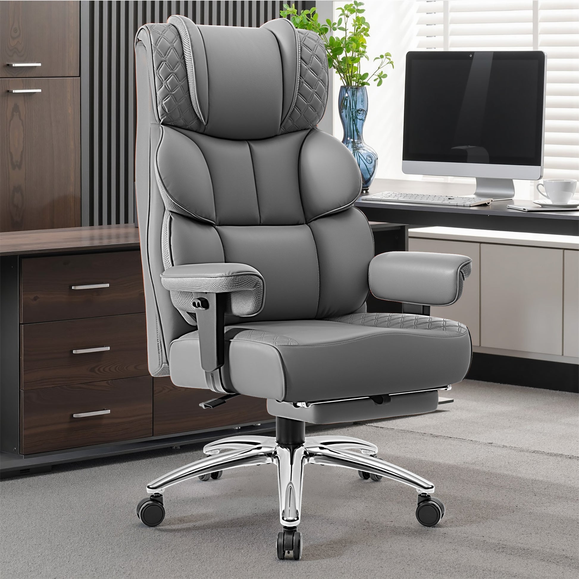 Widened Big and Tall Leather Executive Back Support Office Chair 309