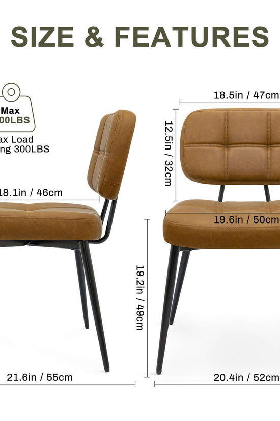 Upholstered Side Dining Chairs Set of 2