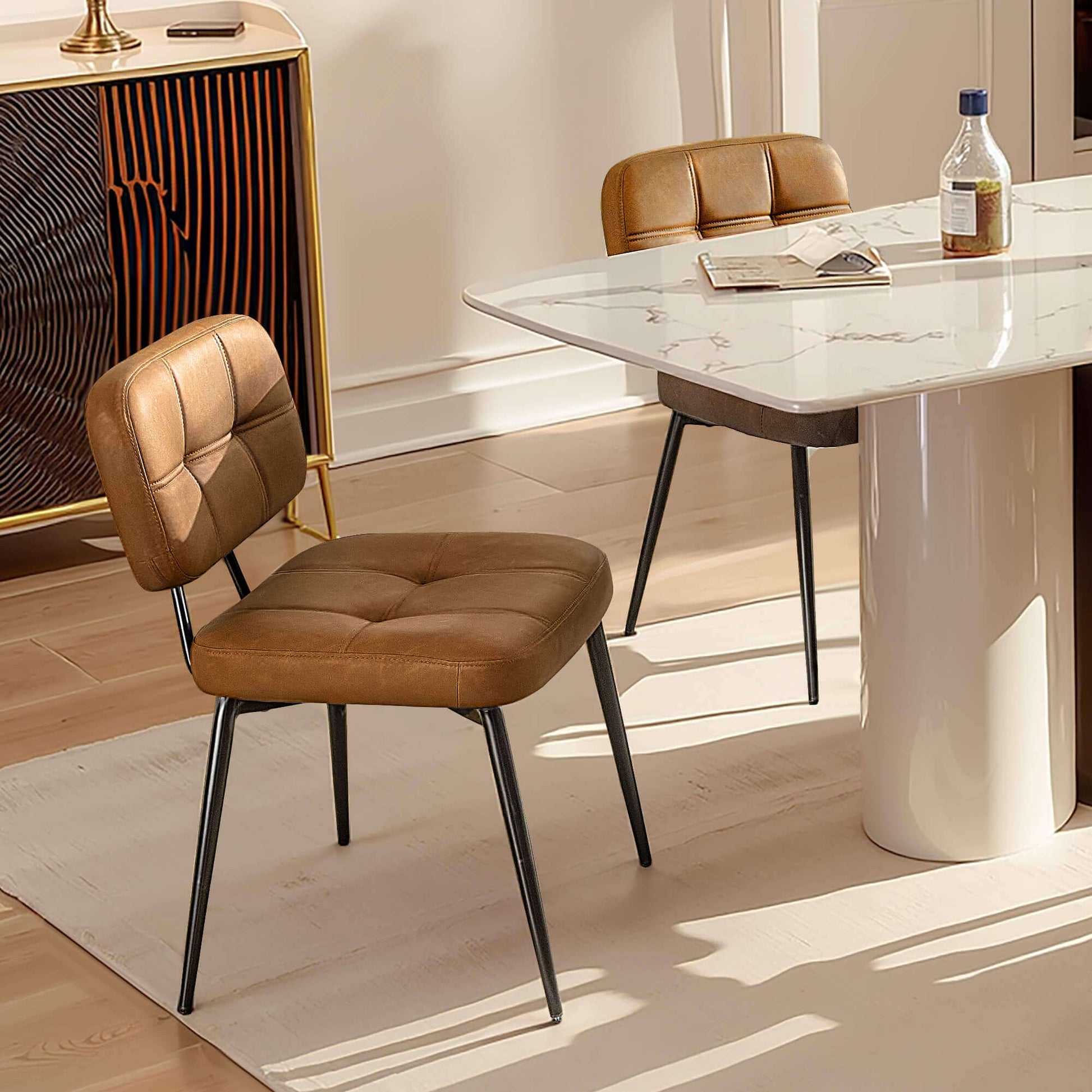 Upholstered Side Dining Chairs Set of 2