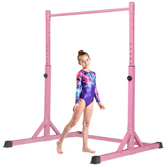 Primy 230LBS Gymnastics Bar for Kids, 39~61inches Adjustable Height Gymnastic Horizontal Bars, Folding Stable Gymnastics Equipment Junior Training Bar for Home Using for Children