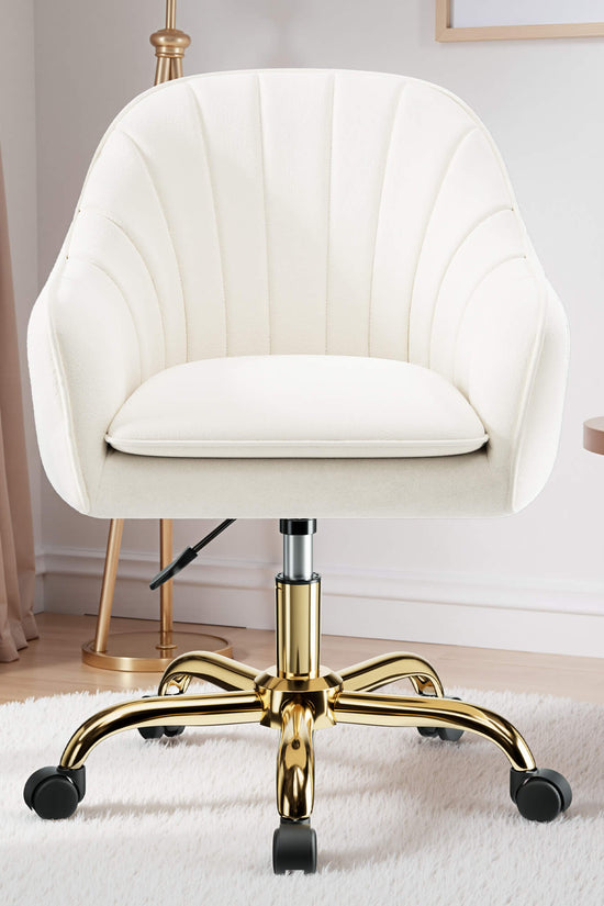 Modern Vanity Chair with Adjustable Height and Comfy Back Support