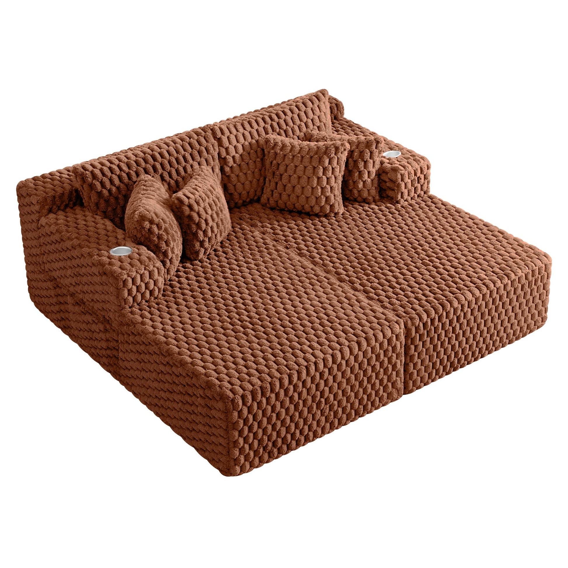 74.8" Oversize Corduroy Double Lounge Chaise Sofa Bed