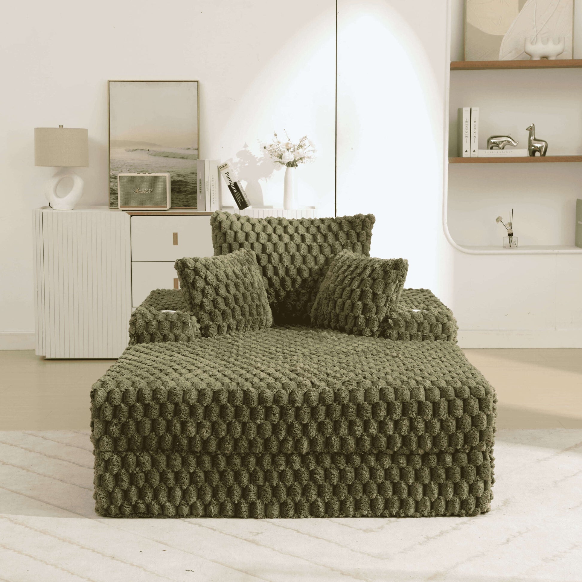 47.6"W Oversized Floor Chaise Lounge Sofa Bed