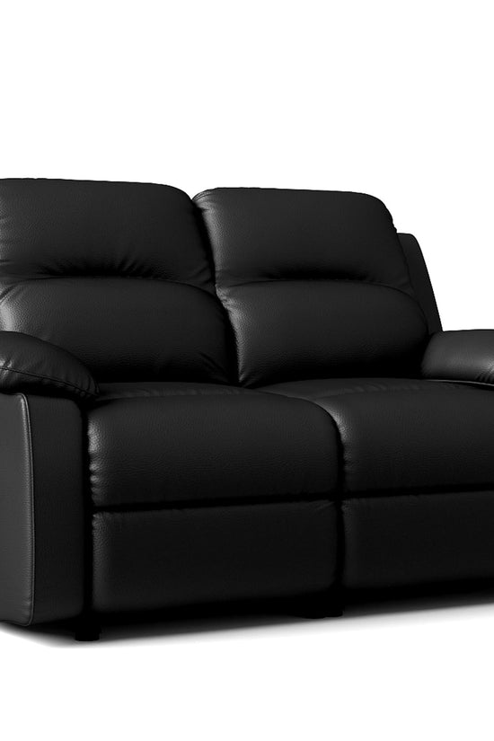 Leather Manual Recliner Sofa with Smooth Recline and Footrest