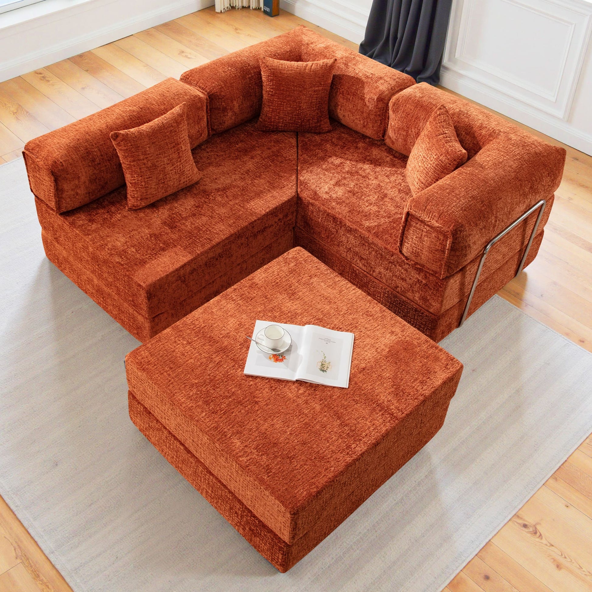 L-Shaped 106.3" W Modular Sectional Sofa Couch