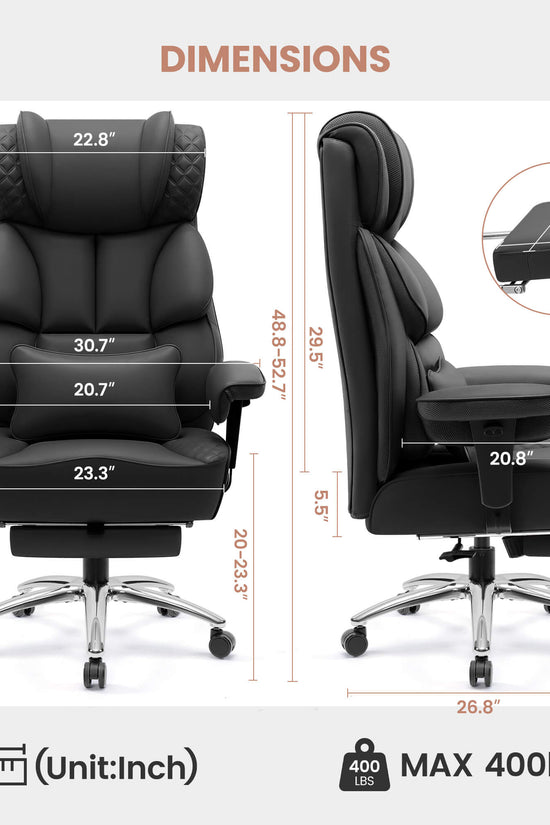 Big and Tall Leather Executive Back Support Office Chair