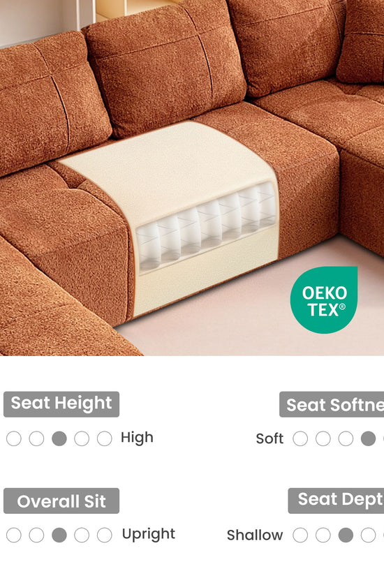 Modular Oversized U-Shaped Deep Seating Sectional Sofa