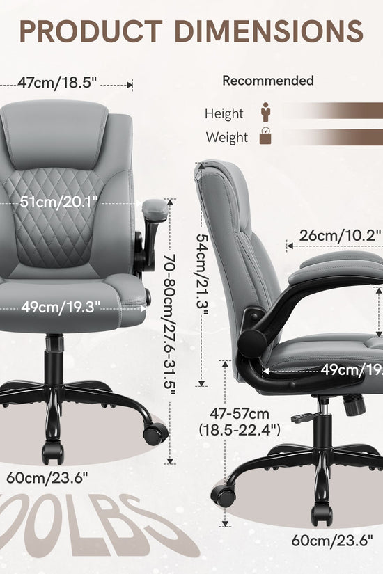 Big and Tall Leather Executive Back Support Office Chair 245