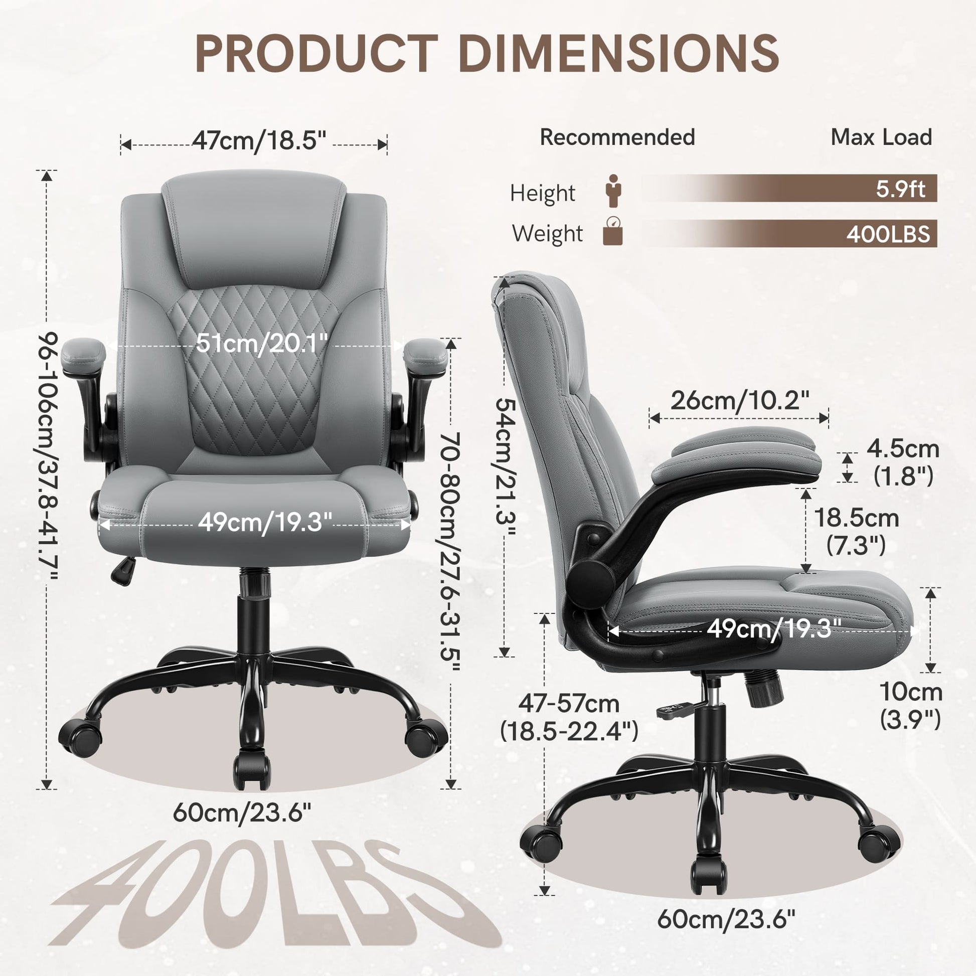 Big and Tall Leather Executive Back Support Office Chair 245