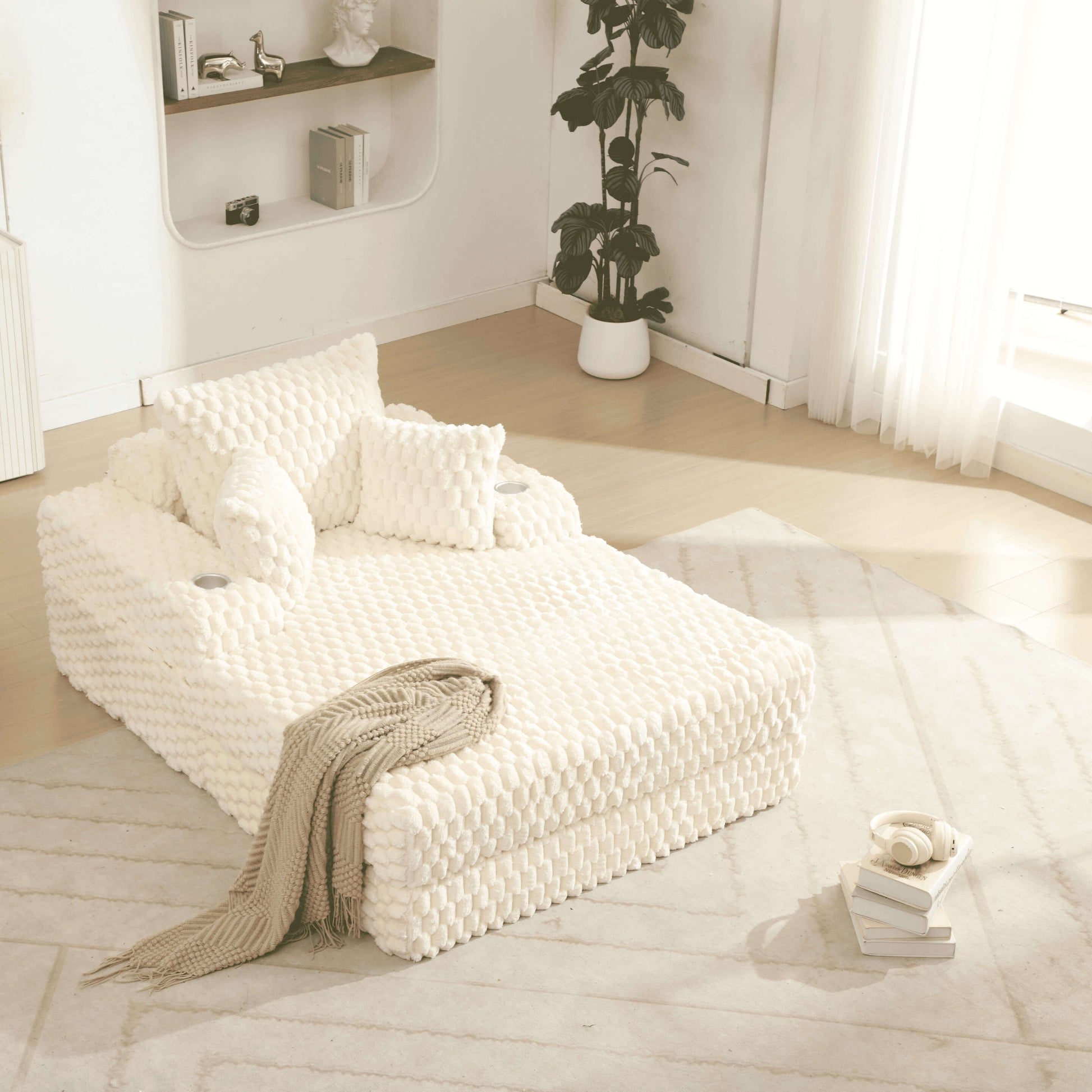 47.6"W Oversized Floor Chaise Lounge Sofa Bed