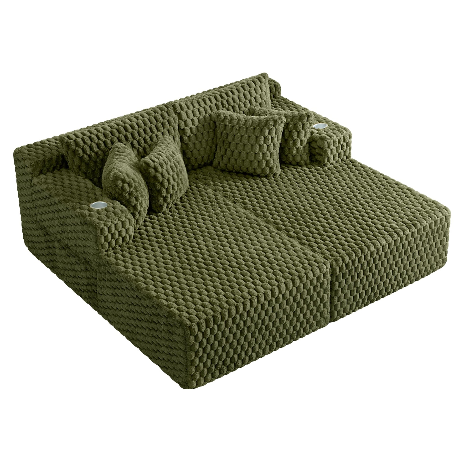 74.8" Oversize Corduroy Double Lounge Chaise Sofa Bed