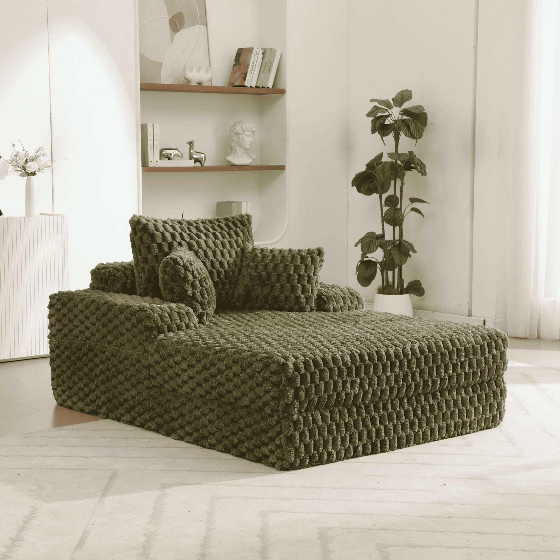 47.6"W Oversized Floor Chaise Lounge Sofa Bed