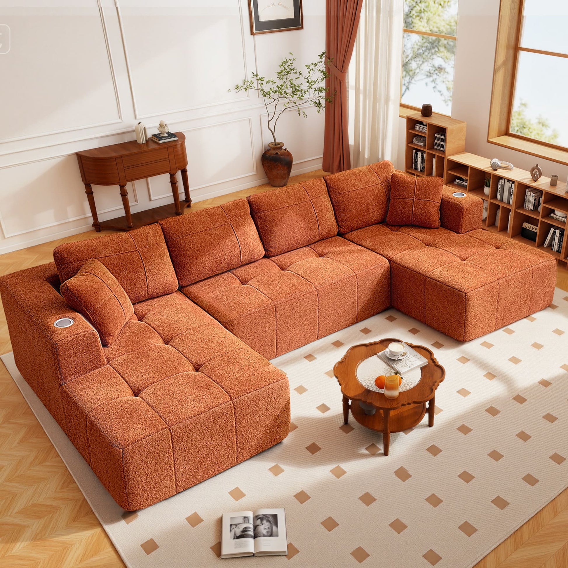 Modular Oversized U-Shaped Deep Seating Sectional Sofa