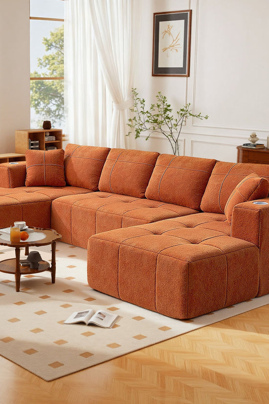 Modular Oversized U-Shaped Deep Seating Sectional Sofa
