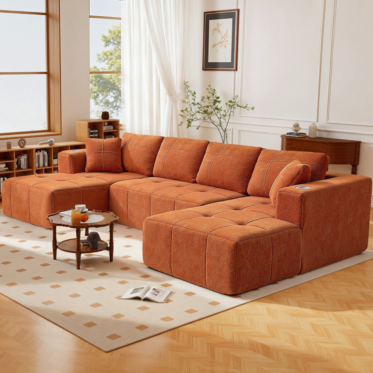 Modular Oversized U-Shaped Deep Seating Sectional Sofa