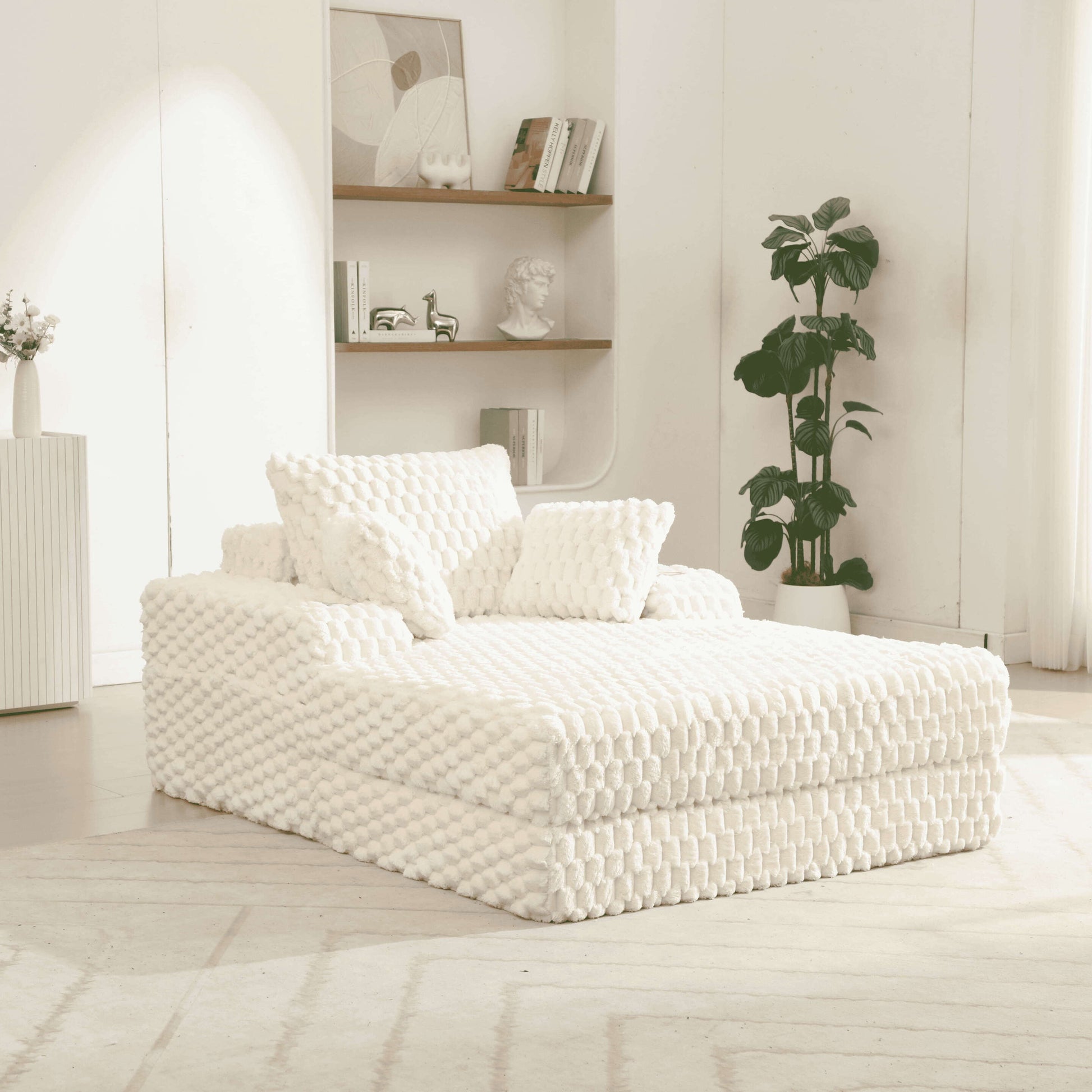 47.6"W Oversized Floor Chaise Lounge Sofa Bed