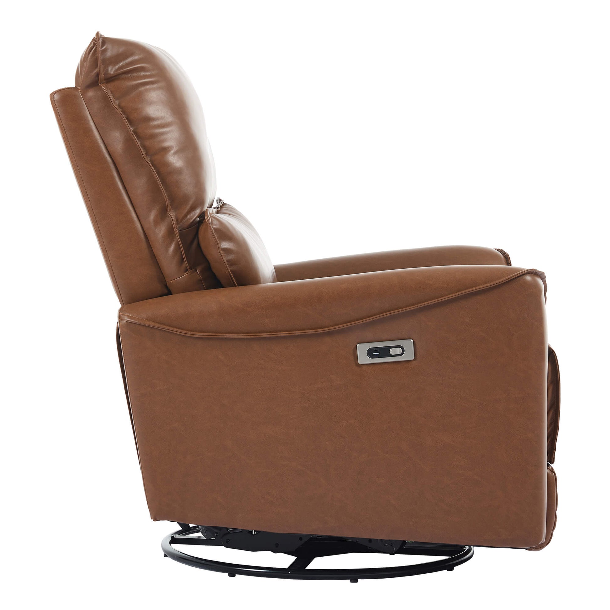 Modern Leather Power Swivel Rocker Recliner Chair