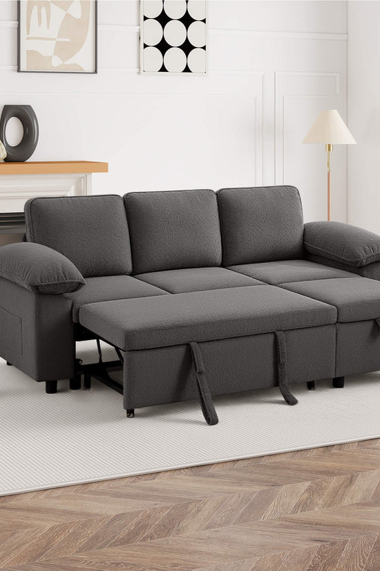 7-Seater Modular Sectional Sofa Couch with Pull-Out Sleeper and Storage