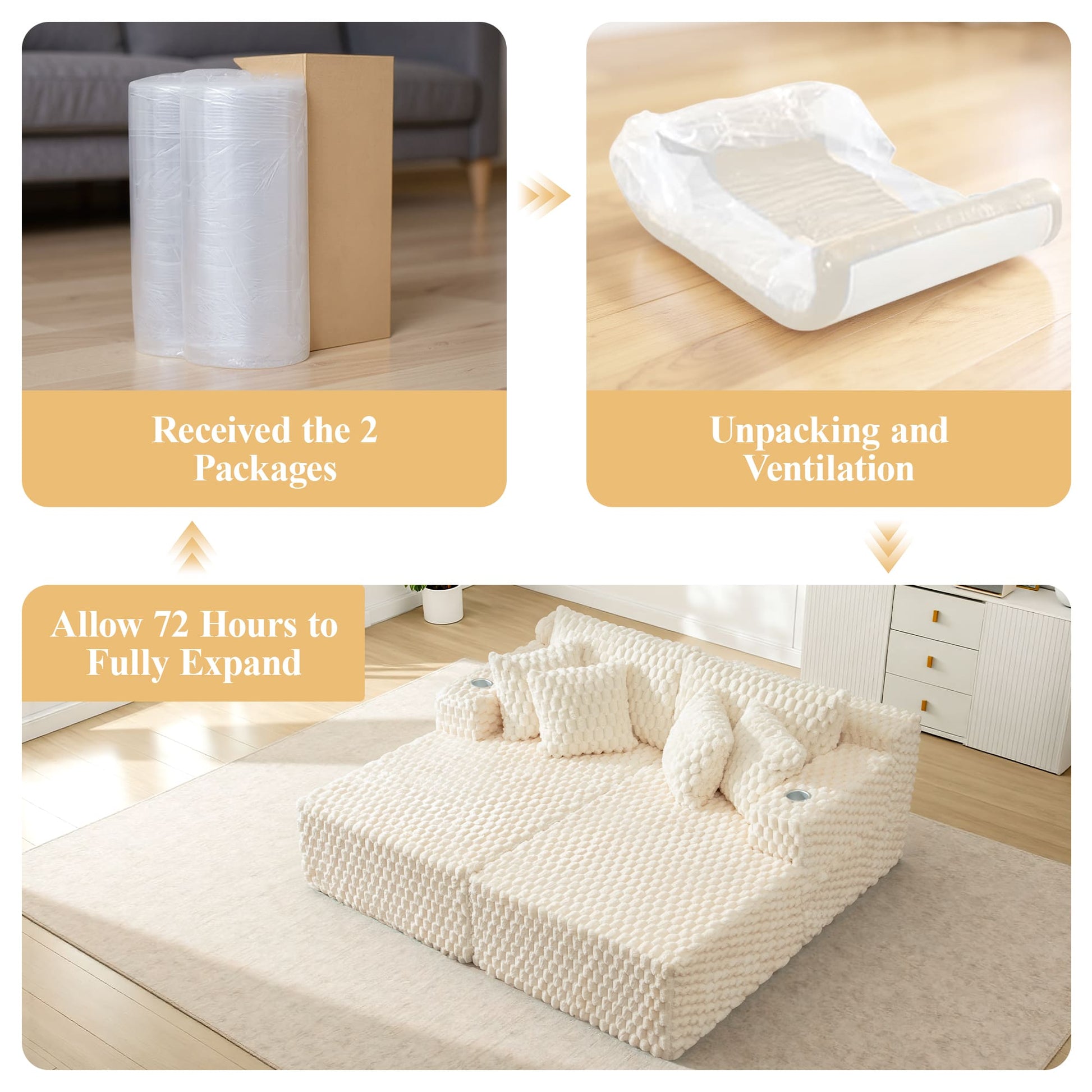 74.8" Oversize Corduroy Double Lounge Chaise Sofa Bed