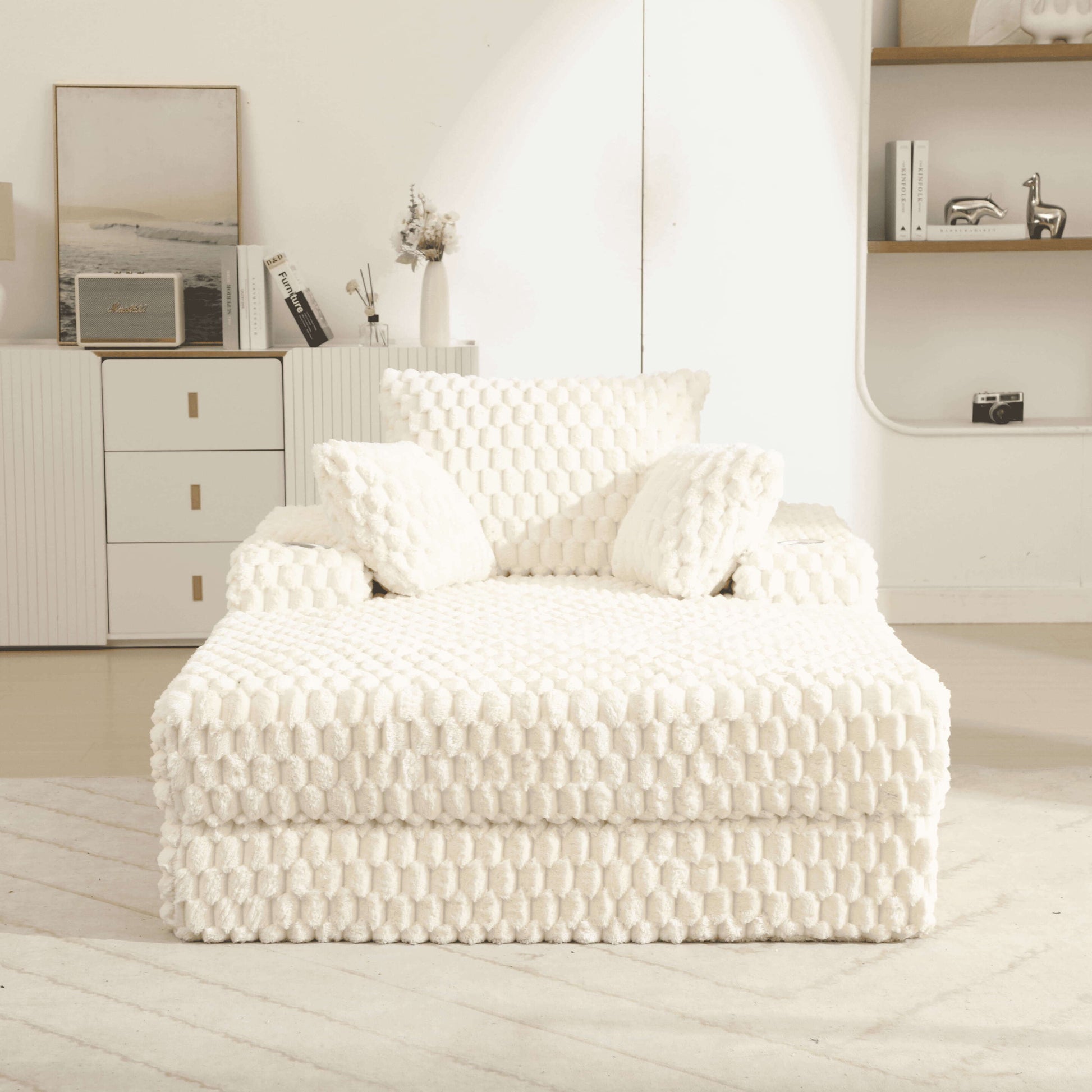 47.6"W Oversized Floor Chaise Lounge Sofa Bed