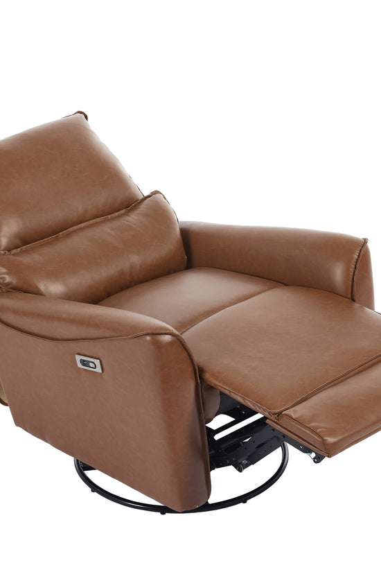 Modern Leather Power Swivel Rocker Recliner Chair