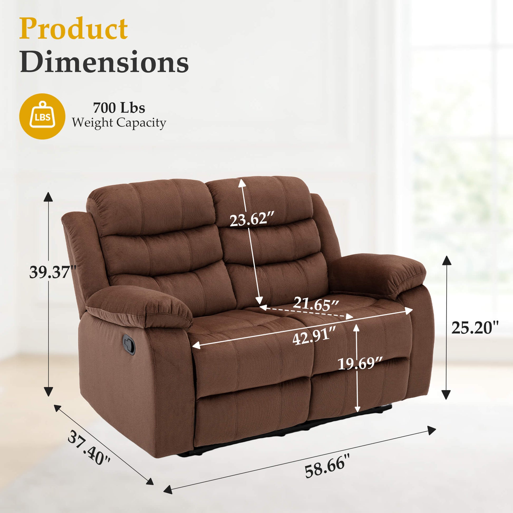 Power Reclining Loveseat with USB Port