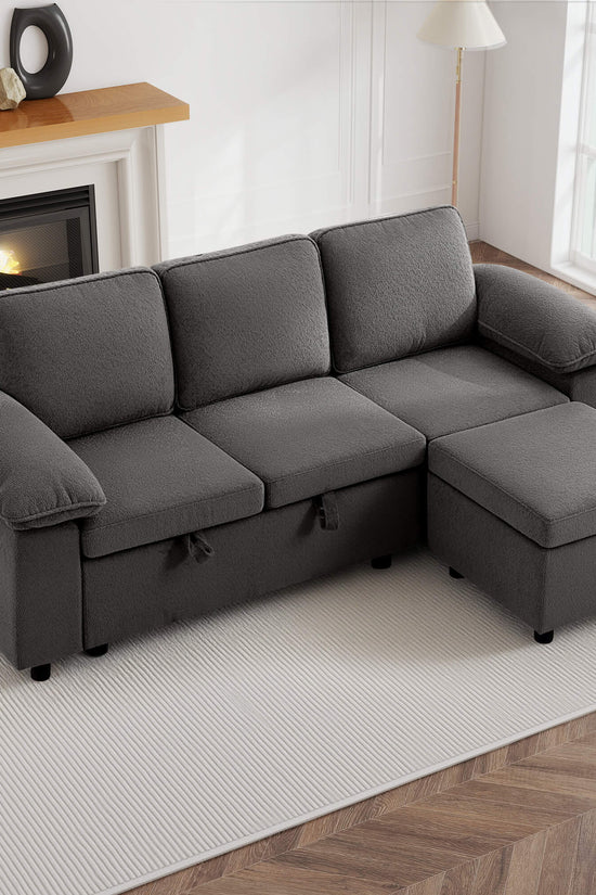7-Seater Modular Sectional Sofa Couch with Pull-Out Sleeper and Storage