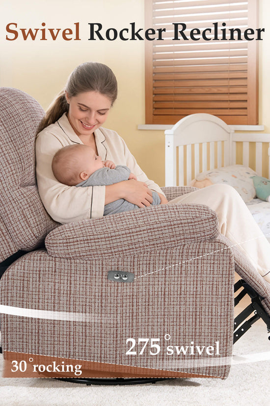 Power Swivel Rocker Recliner Rocking Chair with USB Port Infinite Position