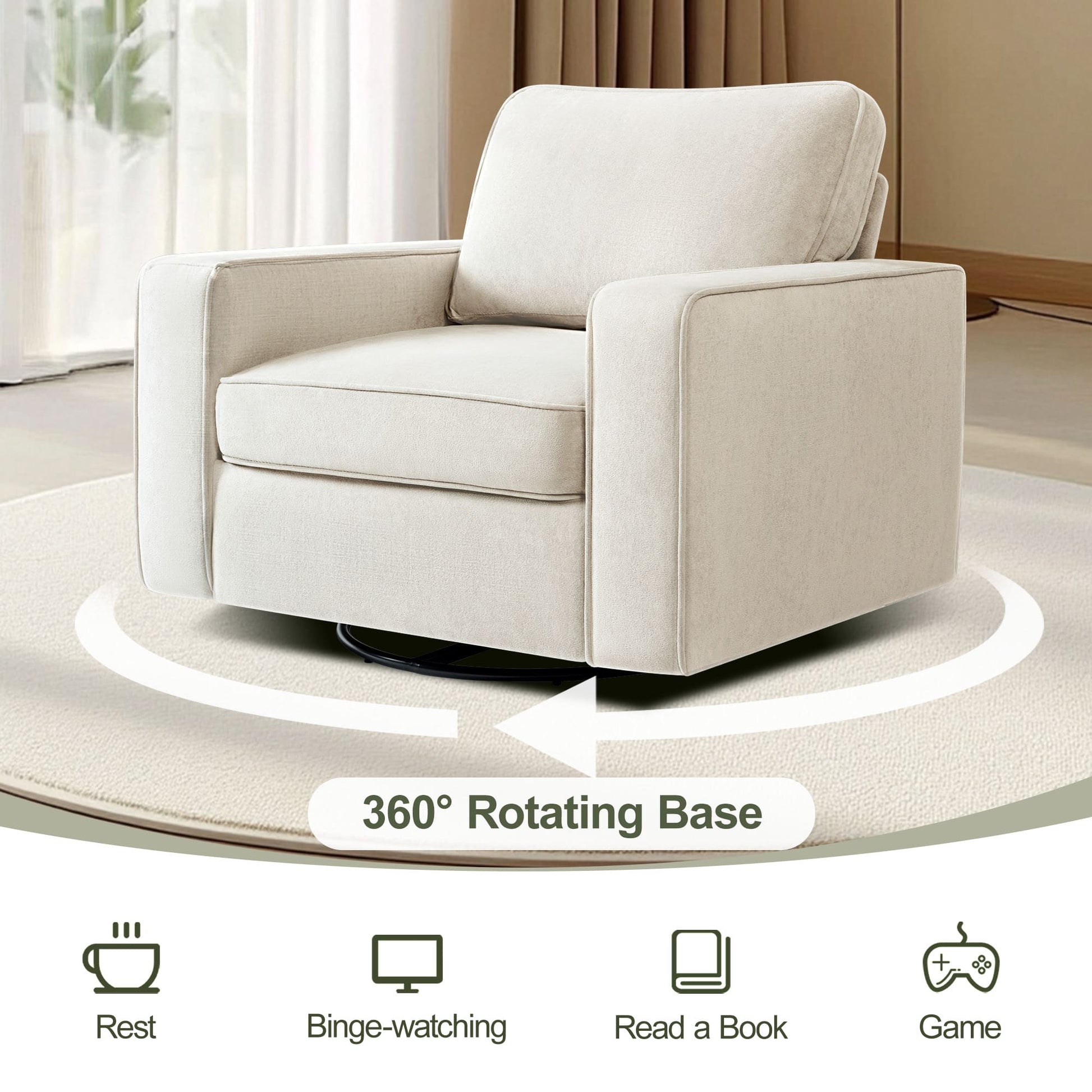 Modern Swivel Rotating Barrel Sofa Chair