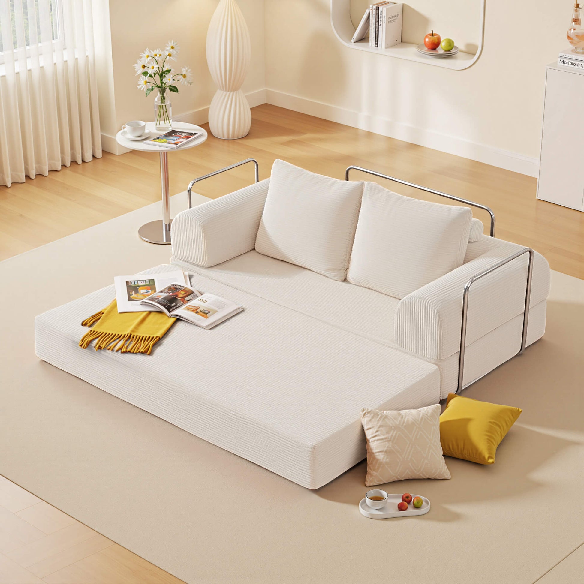 6-in-1 Combination Sponge Floor Sofa with Two Big Pillows