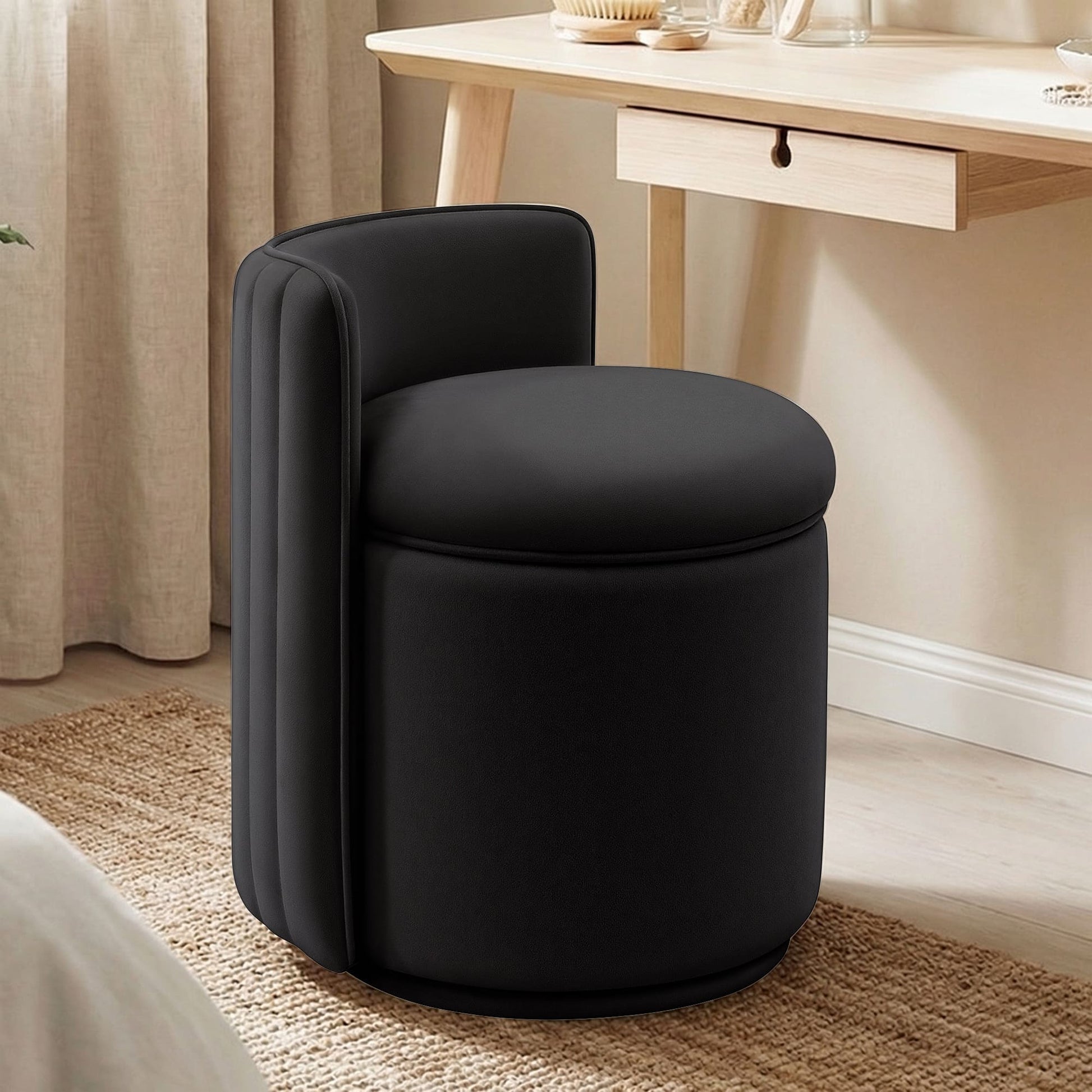 Velvet Vanity Chair With Storage